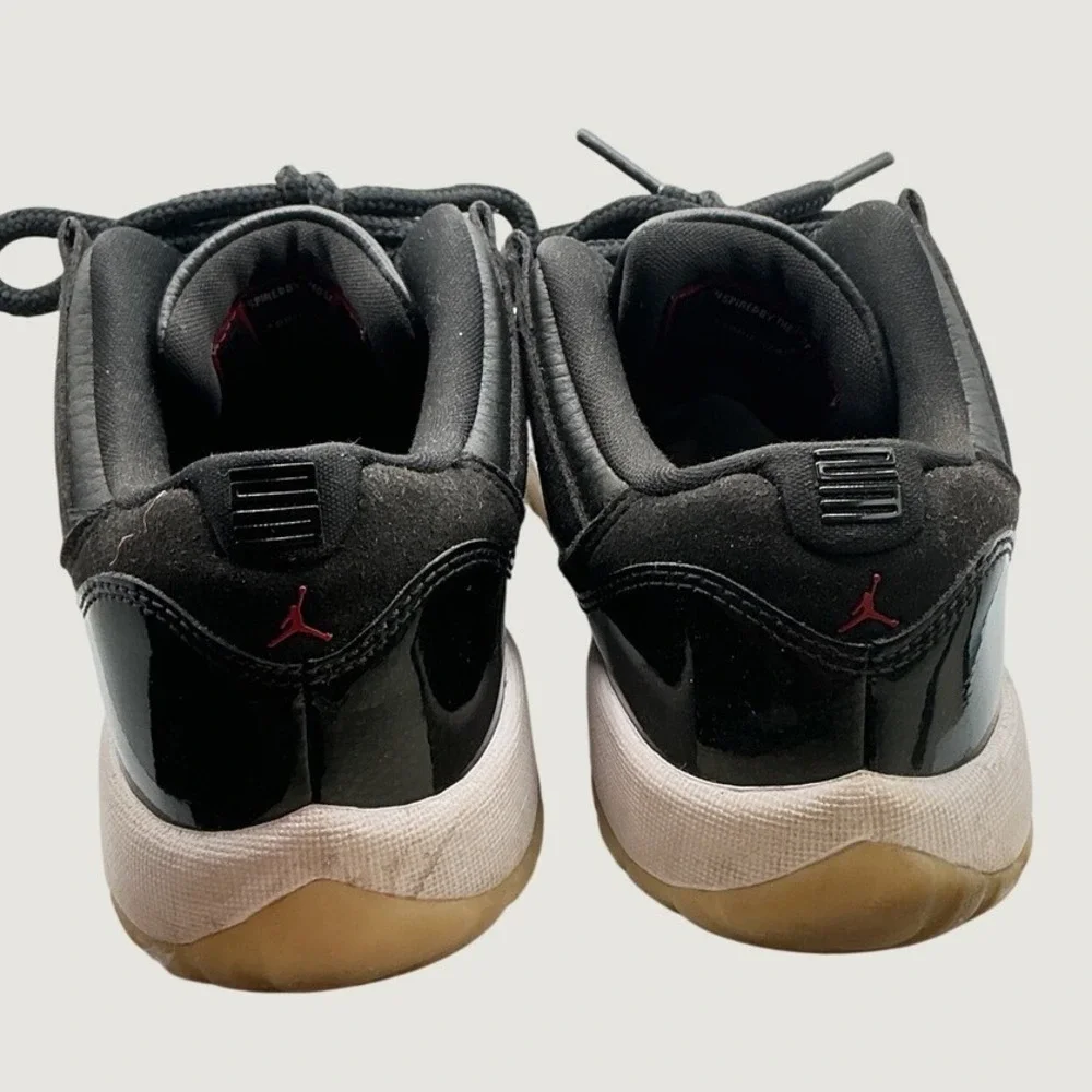 Jordan 11 Retro Low 72-10 Black Gym Red White 528896-001 Kids Size 5.5Y